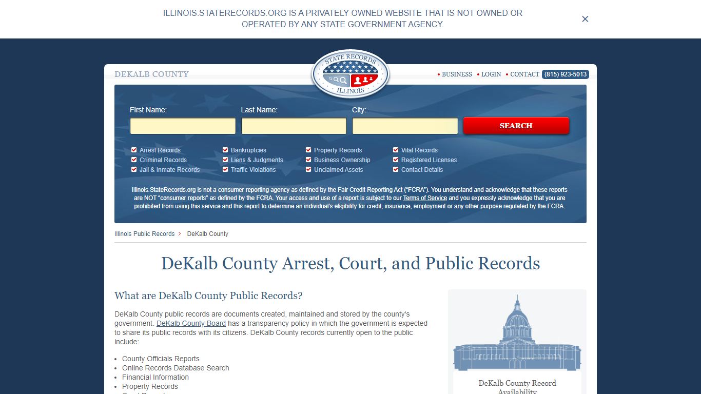 DeKalb Illinois State Records | StateRecords.org
