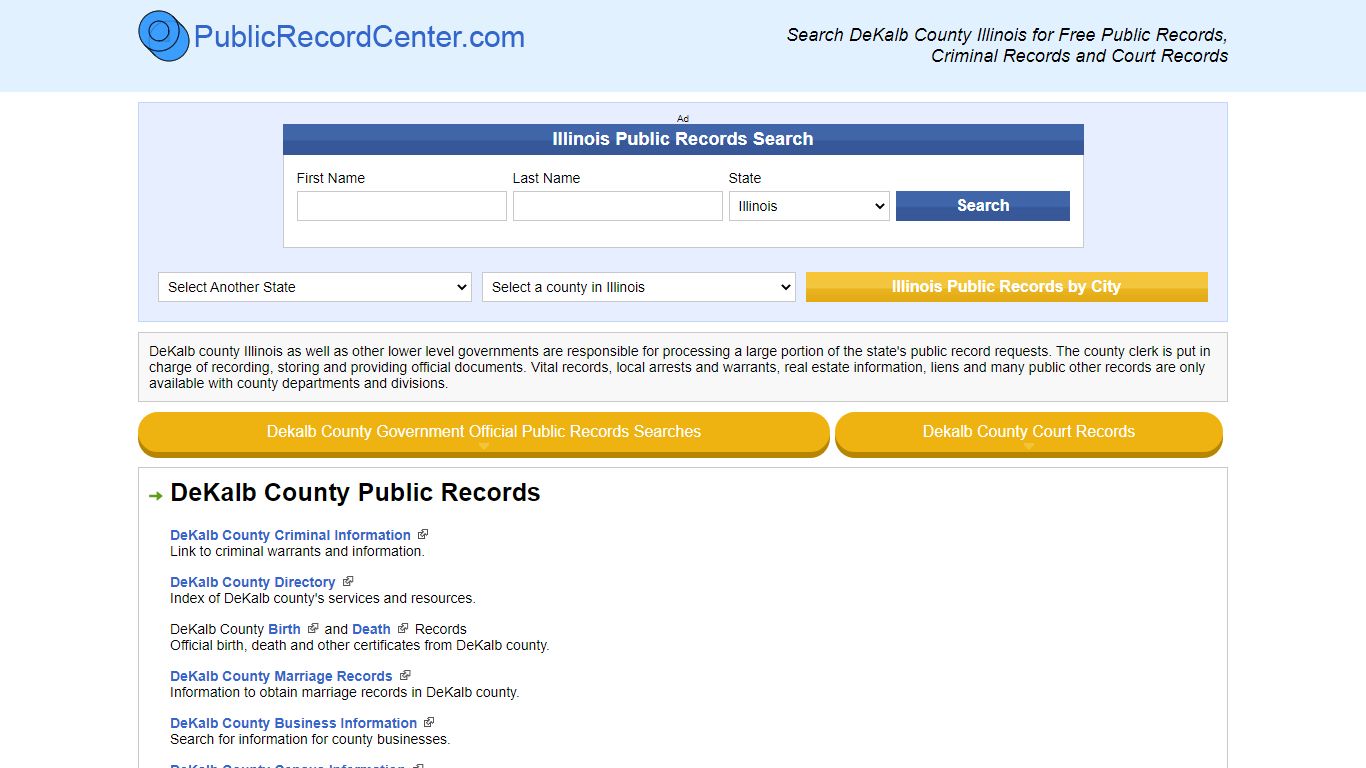Dekalb County Illinois Free Public Records - Court Records ...
